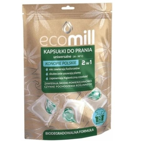 Ecoclean Ultra Hemp Pods - 30-Pack Premium Laundry Capsules With Advanced Cleaning Technology