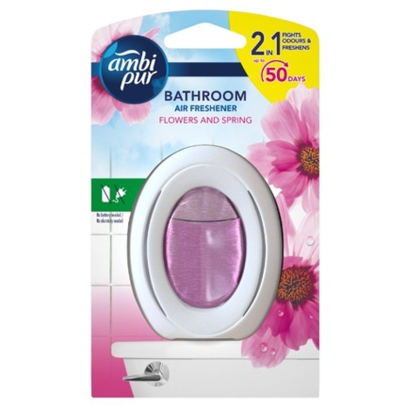 Ambi Pur Air Freshener For Bathroom Spring Flowers, 7.5 Ml
