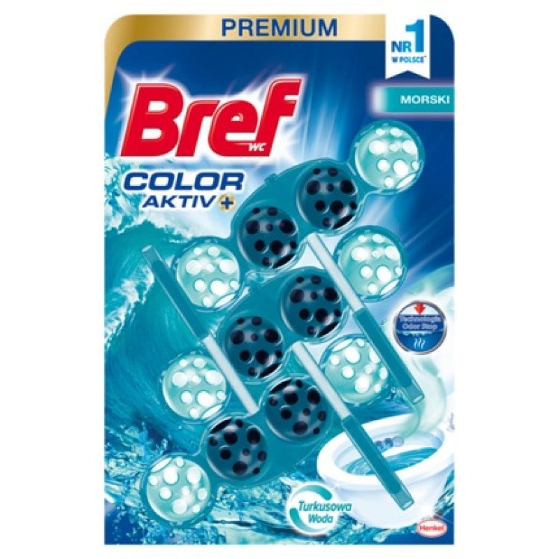 Bref WC Color Aktiv Washing and Fragrance Suspension Marine 50g - Pack of 3