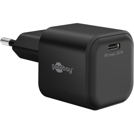 Goobay USB-C PD GaN Schnellladegerät Nano (20 W) bk
