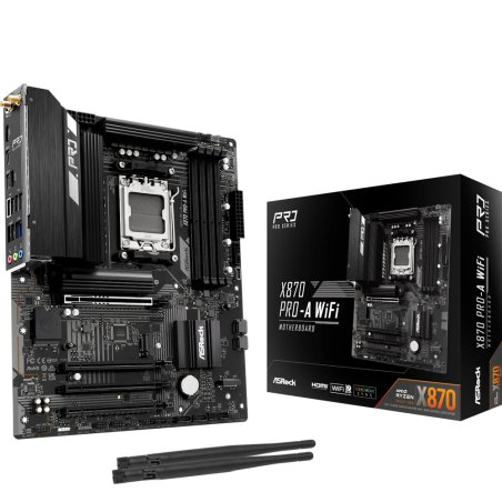 Asrock X870 PRO-A WIFI, AMD X870, AM5, ATX, 4 DDR5, HDMI, 2 USB4, Wi-Fi 7, 2.5G LAN, 3x M.2