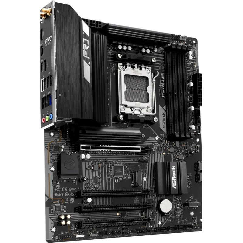 Asrock X870 PRO-A WIFI, AMD X870, AM5, ATX, 4 DDR5, HDMI, 2 USB4, Wi-Fi 7, 2.5G LAN, 3x M.2