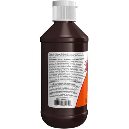 NOW Vitamin B-12 Complex Liquid Energy Production and Nervous System Health 8oz