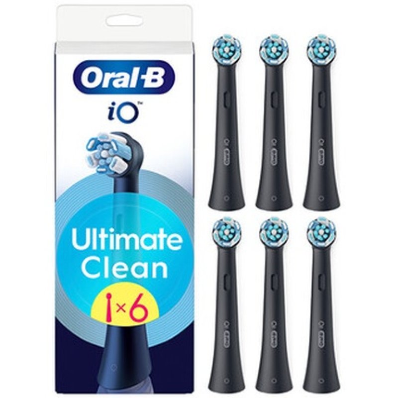 Oral B Io Ultimate Clean Black Replacement Heads 6 Pieces