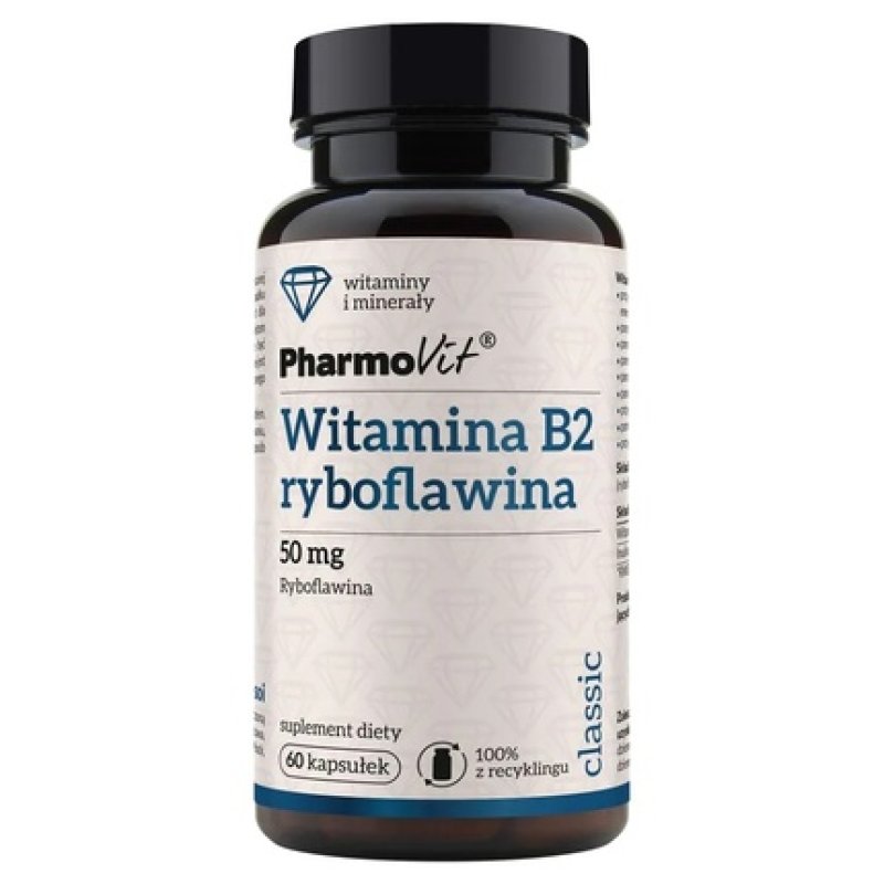 Pharmovit Vitamin B2 Riboflavin 50 Mg Dietary Supplement 60 Capsules
