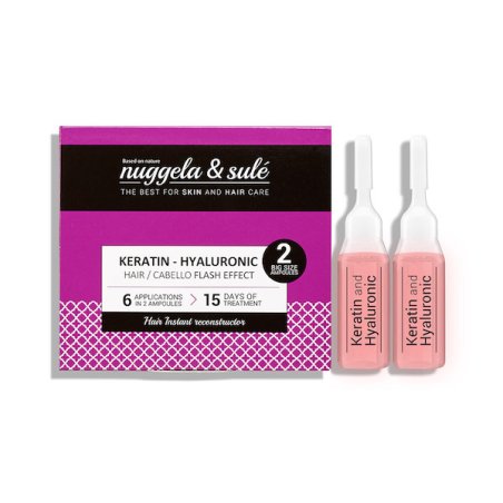 Nuggela & Sulé Keratin-Hyaluronic Ampoule 2 x 10ml - Instantly Repairs Hair, Hydrates and Seals Split Ends - Flash