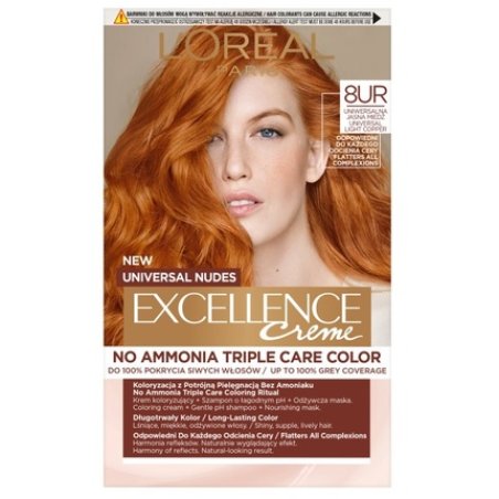 L'Oreal Universal Nudes Excellence Creme Permanent Hair Color 8ur Light Copper