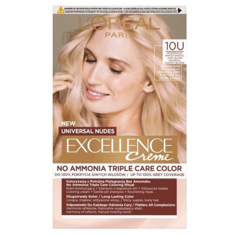 L'Oreal Excellence Creme Universal Nudes Permanent Hair Color In Light Blonde 10u