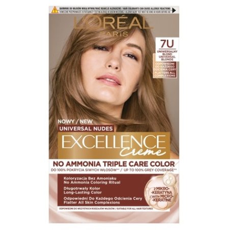 L'Oreal Excellence Creme Universal Nudes Hair Color In Universal Blonde 7u