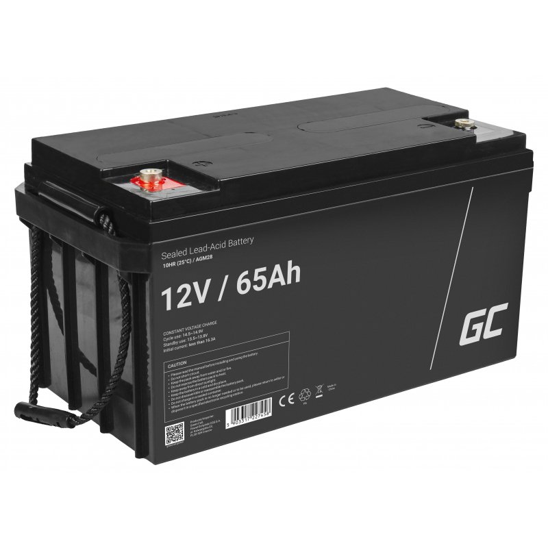 Green Cell AGM28 industrial rechargeable battery Sealed Lead Acid (VRLA) 65000 mAh 12 V
