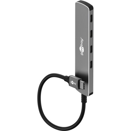 Goobay Slim 4-Port USB-Hub, USB-C™ auf USB-C™, 5 Gbit/s