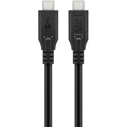 Goobay USB-C-Kabel, USB4, 0,5 m, schwarz, 240 W, 5 A, 20 Gbit/s,
