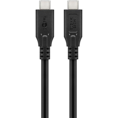 Goobay USB-C-Kabel, USB4, 0,5 m, schwarz, 240 W, 5 A, 20 Gbit/s,