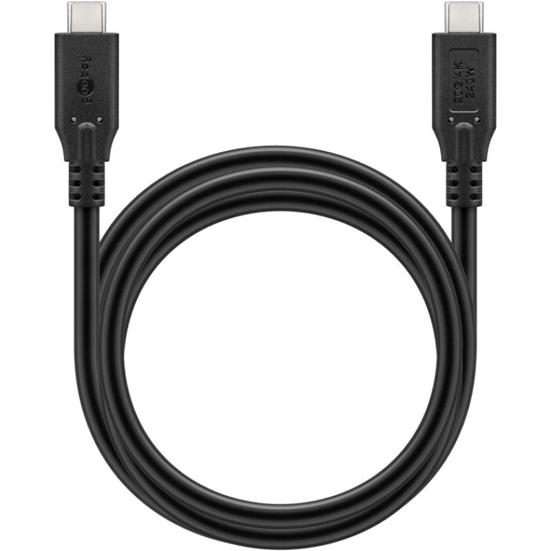 Goobay 74186 USB cable USB4 Gen 2x2 0.5 m USB C 20 Gbit/s 240 W Black