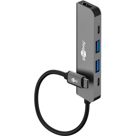 Goobay 78967 hub & concentrateur USB Type-C 5000 Mbit/s Gris