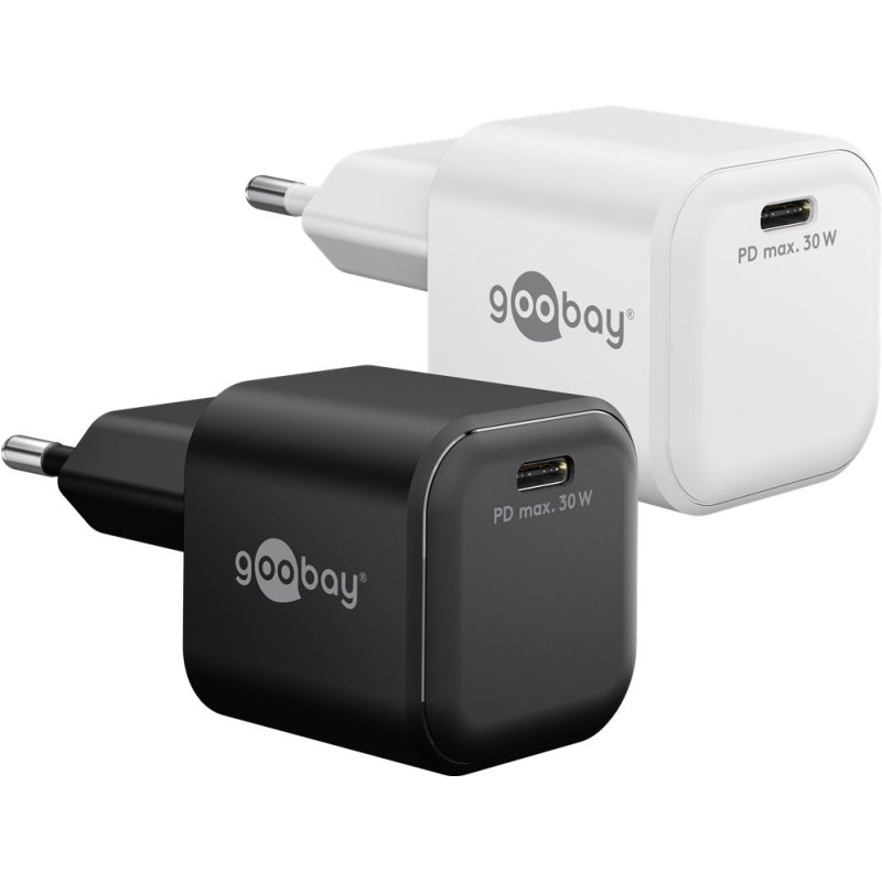 Goobay USB-C™ PD GaN Schnellladegerät Nano (30 W) weiß