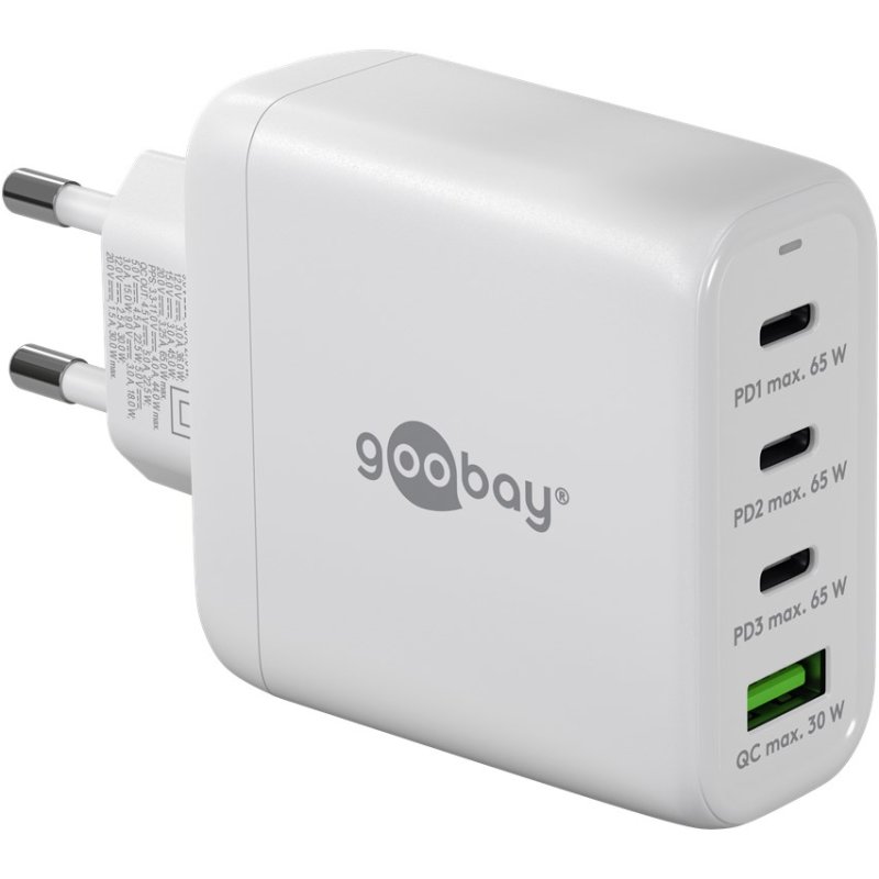 Goobay 64822 chargeur d'appareils mobiles Casques, Ordinateur portable, Smartphone, Tablette Blanc Secteur Charge