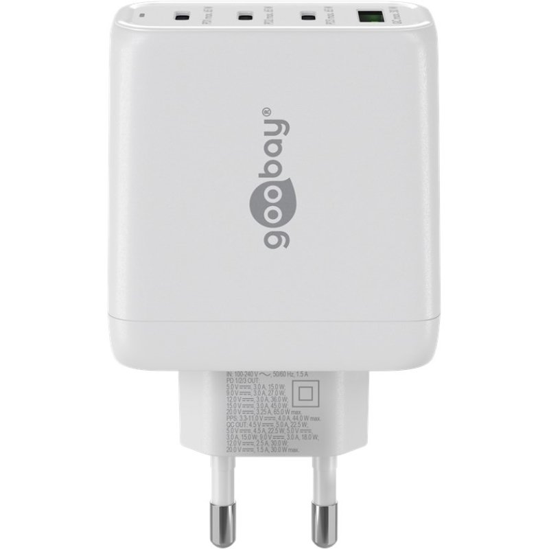 Goobay USB-C™ PD GaN Multiport-Schnellladegerät (68 W) weiß