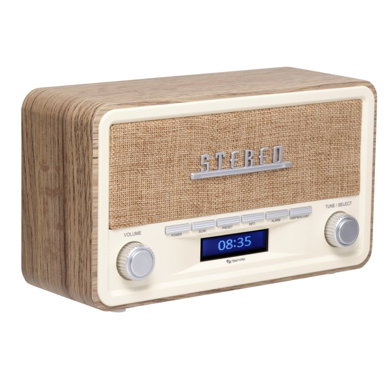 Denver DAB-18LW récepteur radio Numérique Marron, Blanc