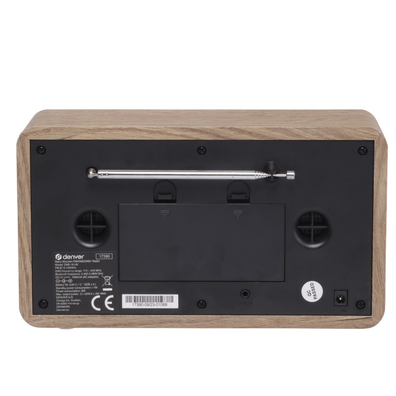 Denver DAB-18LW récepteur radio Numérique Marron, Blanc