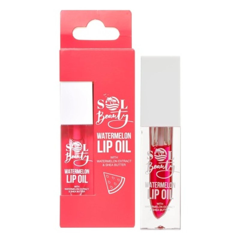 Sol Beauty Lip Oil Watermelon Fragrance with Watermelon Extract and Shea Butter