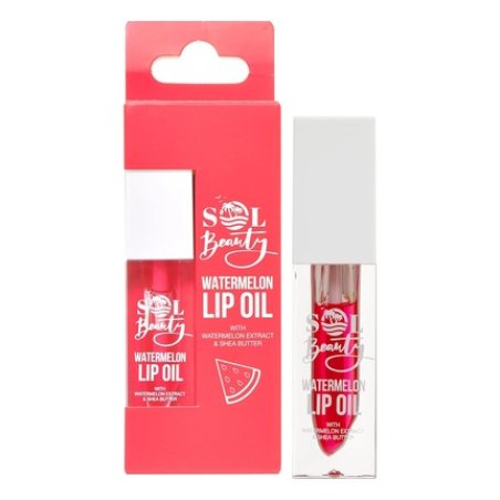 Sol Beauty Lip Oil Watermelon Fragrance with Watermelon Extract and Shea Butter