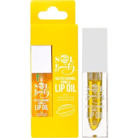 Sol Beauty Salted Caramel Vanilla Lip Oil with Cocoa Butter and Shea Butter