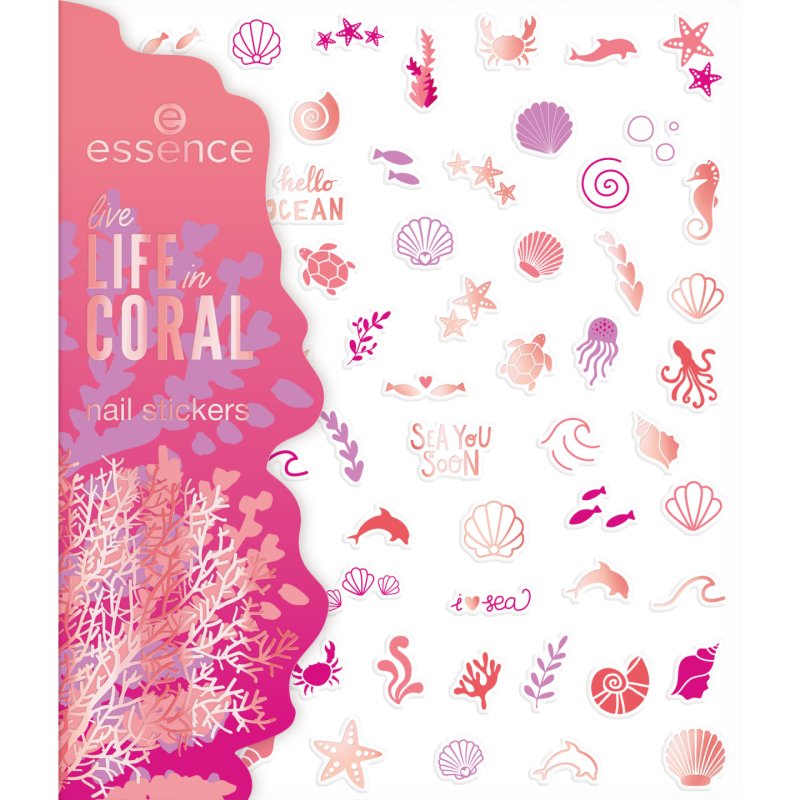 Essence live LIFE in CORAL nail stickers 72 pc(s) Coral, Pink, Purple
