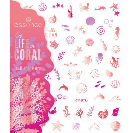 Essence live LIFE in CORAL Sticker pour ongles 72 pièce(s) Corail, Rose, Violet