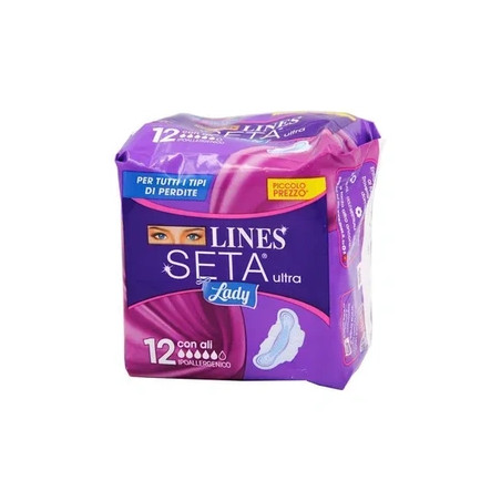 Lines Seta Ultra Lady With Wings 12 Absorbents