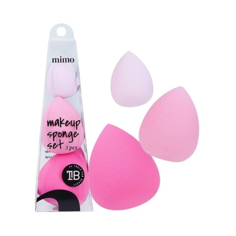 T4B MIMO Makeup Sponges Set for Applying Creamy, Powder and Liquid Cosmetics in Various Shades of Pink, Latex-Free and