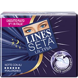 LINES Seta Ultra Notte Con Ali Serviette hygiénique 8 pièce(s)