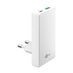 Chargeur secteur Goobay Fast Charger 90° Flat 1x USB-C 1x USB-A 45W (Blanc)