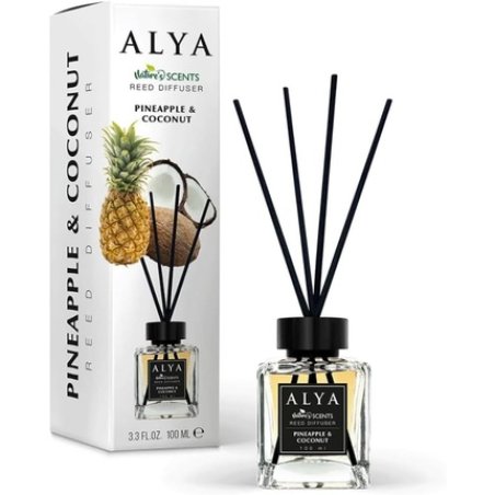 Alya Nature's Scents Reed Diffuser Pineapple & Coconut Fragrance 3.3 Fl Oz