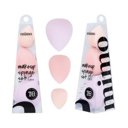 T4B MIMO Makeup Sponges Set for Applying Creamy, Powder and Liquid Cosmetics in Various Pastel Colors - Pack of 3