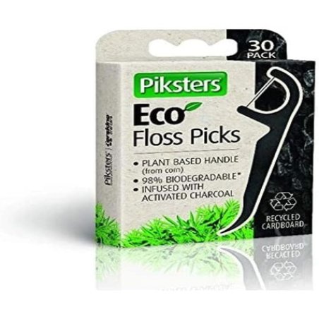 Pikster's Eco Charcoal Dental Floss 30 Pieces