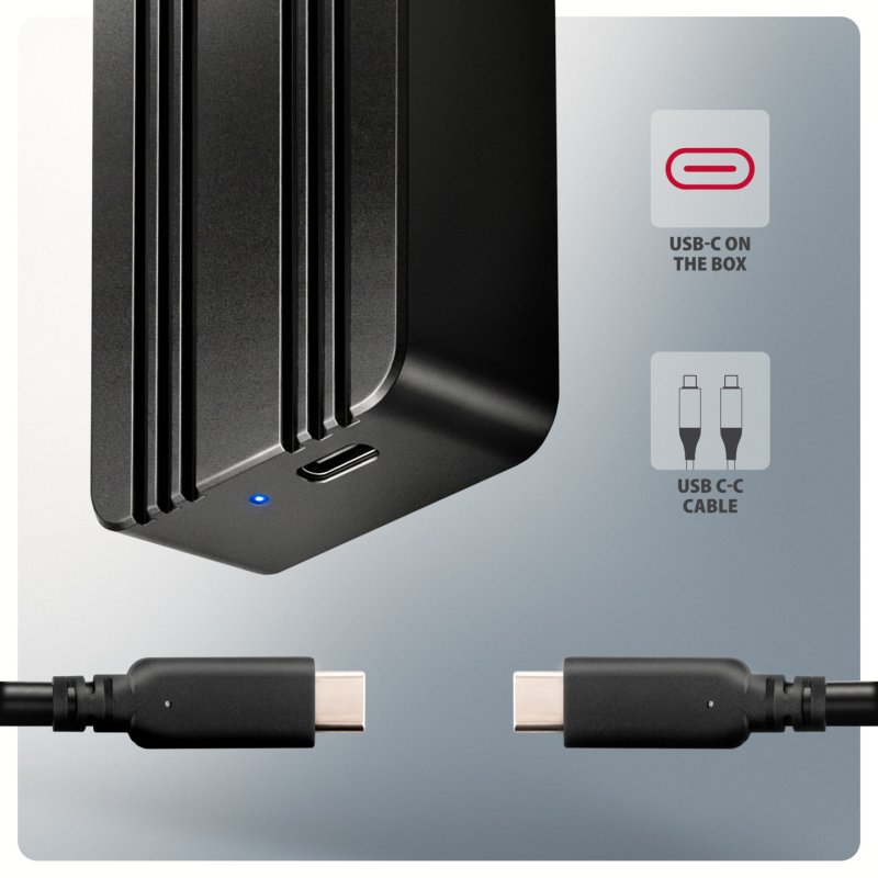 Axagon EEM2-40G Boîtier de disques de stockage Enceinte ssd Noir M.2