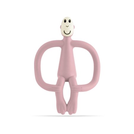 Matchstick Monkey Original Teether & Gel Applicator Silicone BPA Free 3 Months Old 10.5cm Dusty Pink Monkey