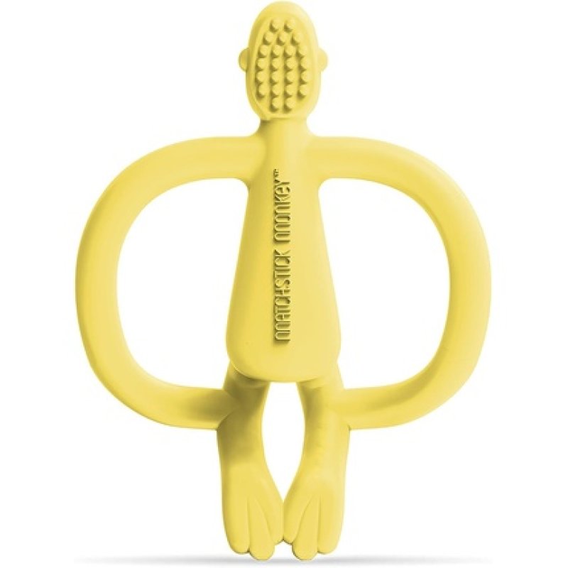 Matchstick Monkey Antimicrobial Silicone Teether & Gel Applicator BPA Free 11cm Yellow Monkey
