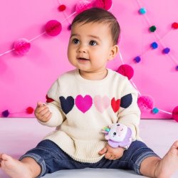 Bright Starts Rattle & Teethe BPA-Free Wrist Pals Baby Toy Unicorn & Llama