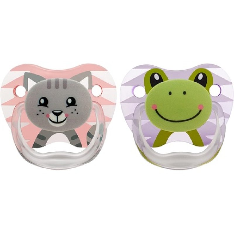 Dr. Brown's Prevent Soothers Animal Faces Pink 0-6 Month Multicolour - Pack of 2