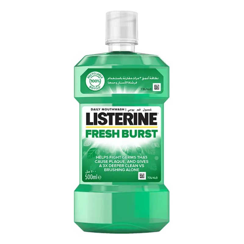 Listerine Fresh Mint Mouthwash Gum Protection Mint Rinse 500ml