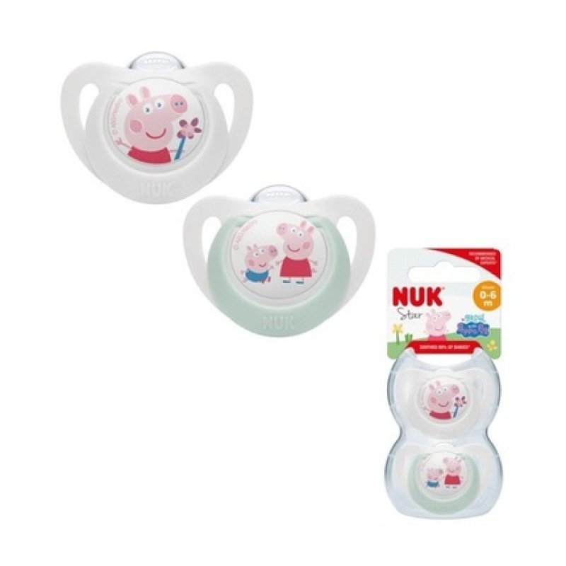 Nuk Star Peppa Pig Silicone Jaw Shape Pacifier With Pacifier Box