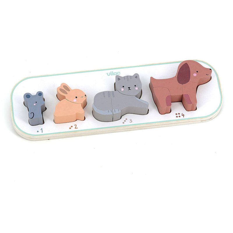 Vilac 1 2 3 And 4 Animals Sarah Betz Toys for Toddlers