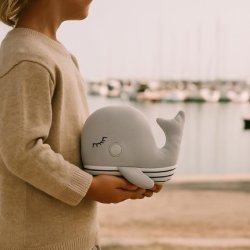 Plic Doudou 2 in 1 Soft Flat Whale Plush for Baby and Toddler