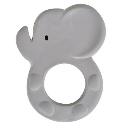 Tikiri 8591501 Rubber Teething Ring Elephant, Natural Rubber Teething Aid, For