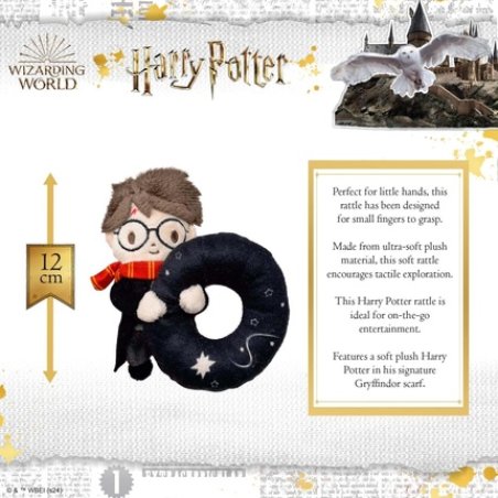 Rainbow Designs Harry Potter Plush Baby Rattle Soft Sensory Toy for Newborns