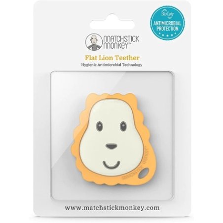 Matchstick Monkey Antimicrobial Silicone Teether Easy To Grip BPA Free 3 Months Old 8cm Flat Ludo Lion Face