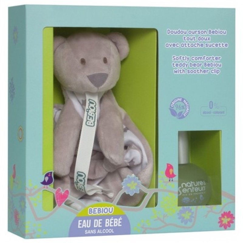 Nature & Senteurs Bebiou Cuddly Toy Bear with Pacifier Chain