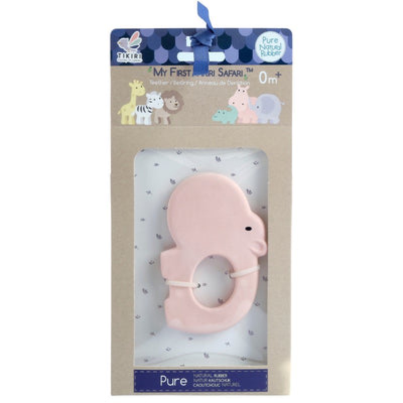 Tikiri 8591503 Hippopotamus Teething Ring Made Of Natural Rubber